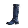 thumbnail image 1 of Women's Knee High Winter Boots Cowboy Boots for Women - Wide Calf Knee High Western Cowgirl Boots,Retro Country Boots with Classic Chunky Heel Pull on Vintage Tall Boots Dark Blue 9, 1 of 3