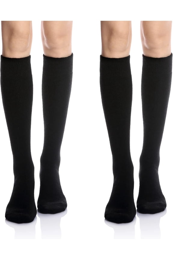 Women's Knee High Wool Socks Winter Thick Thermal Soft Comfy Over Knee Long High Socks 2 Pairs