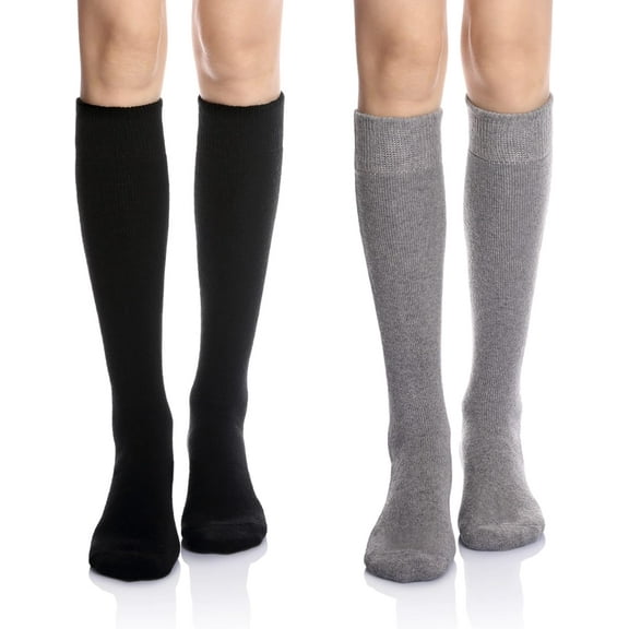 Women's Knee High Wool Socks Winter Thick Thermal Soft Comfy Over Knee Long High Socks 2 Pairs