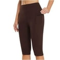 thumbnail image 1 of Women's Knee Length Capri Leggings with Pockets High Waisted Workout Exercise Cropped Leggings Gym Athletic Yoga Capris Pants,Buttery Soft Yoga Pants,Black Leggings With Pockets, 1 of 9
