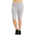 thumbnail image 1 of Women's Knee Length Cotton 21 Inch Outseam Shorts W/High Waistband Activewear/Leggings, Heather Grey-XL, 1 Pack, 1 of 4