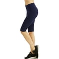thumbnail image 1 of Women's Knee Length Cotton 21 Inch Outseam Shorts W/High Waistband Activewear/Leggings, Navy-L, 1 Pack, 1 of 4