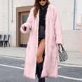 thumbnail image 1 of Women's Over the Knee Length Plush Overcoat, Long Fuzzy Coat, Oversized Faux Fur Jacket, Winter Warm Coat, Casual Lounge Coat, Plus Size Outerwear Pink XL, 1 of 8