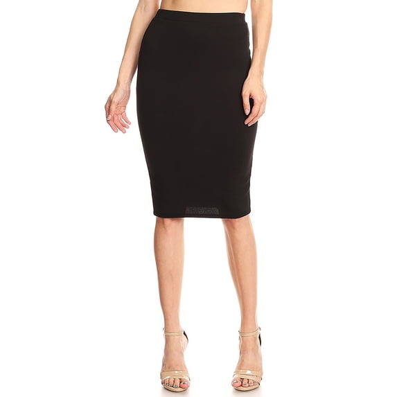 Women's Knee Length Solid Pencil Skirt