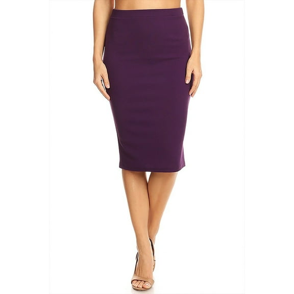 Women's Knee Length Solid Pencil Skirt