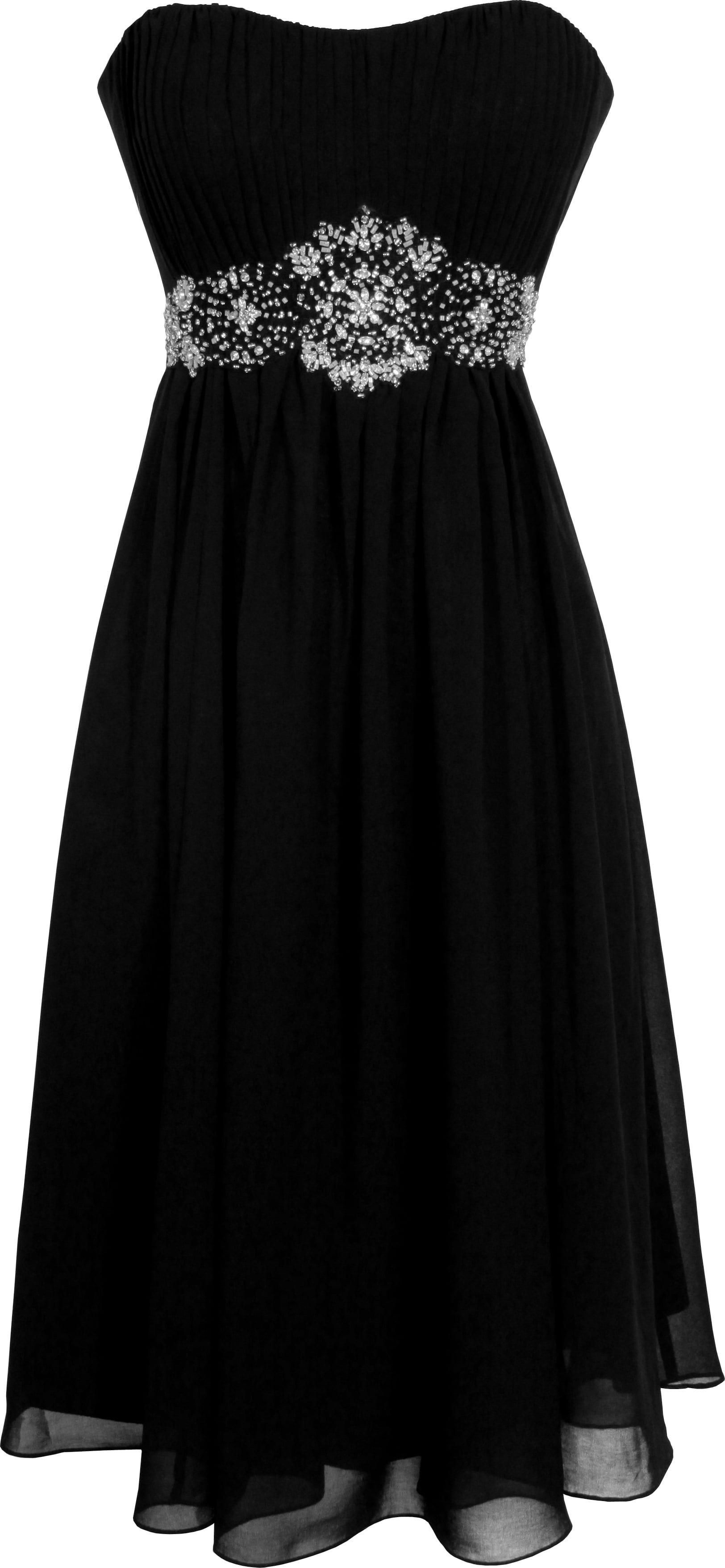 Women's Knee Length Strapless Chiffon Goddess Gown - Walmart.com