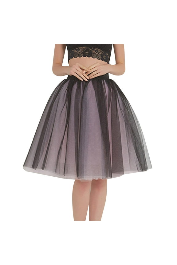 Women's Knee Length Tulle Tutu Skirt - Layered Polyester Prom Party Skirt with Detachable Satin Sash