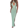 thumbnail image 1 of Women's Knit Bodycon Long Dress Sleeveless Cross Front Party Dress, 1 of 5