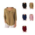 thumbnail image 1 of Women's Knit Bow Sweater Solid Color Pullover Top, 1 of 6