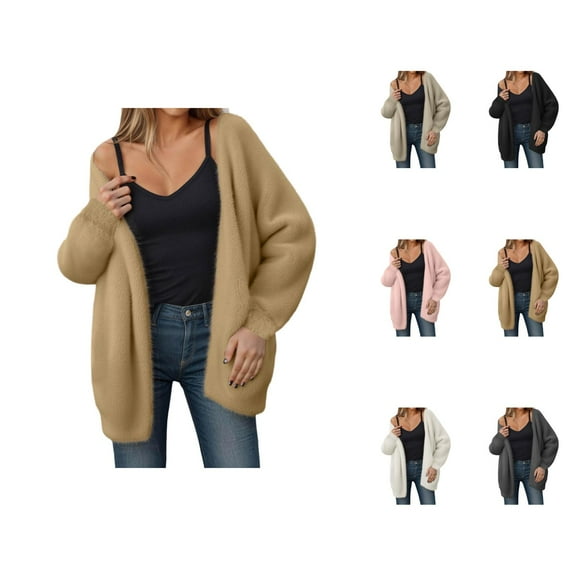 Women's Knit Cardigan Long Sleeve Soft Open Front Cozy Mid Length Sweater Outerwear For Fall Winter Casual Comfort Cardigan Sweaters for Women