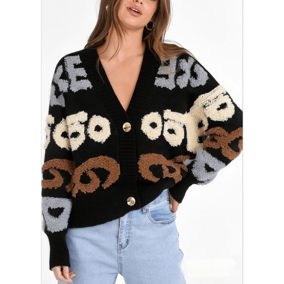 Women’s Knit Cardigan Sweater Coat, Textured Pattern Button Front Open Cardigan, Soft Cozy Long Sleeve Relaxed Fit Knit Sweater Outerwear for Fall Winter Spring Casual Daily Wear