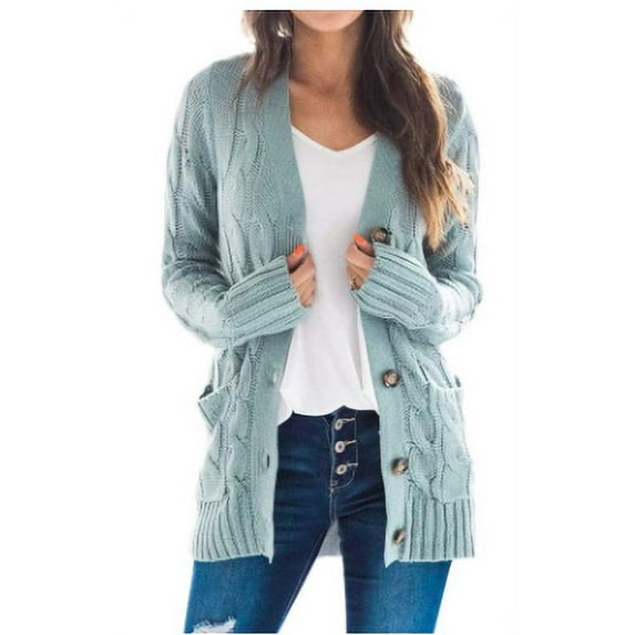Women's Knit Cardigans Coat Loose Slouchy Oversized Wrap Chunky Pocket Sweaters