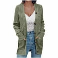 thumbnail image 1 of Women's Knit Cardigans Long Sleeve Plus Size Button Sweaters Coat with Pocket, 1 of 7