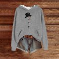 thumbnail image 1 of Women's Knit Christmas Snowman Printed Hooded Sweatshirt, Cute Long Sleeve Pullover Hoodie, Fall Winter Fashion Casual Top,Gray,S, 1 of 5