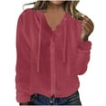 thumbnail image 1 of Women's Knit Cotton Hoodies Button Cardigan Hooded Sweaters Tops Drawstring Open Front Jacket Coats, 1 of 6