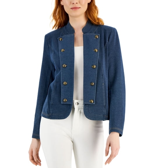 Women's Knit Denim Band Jacket Denim XS