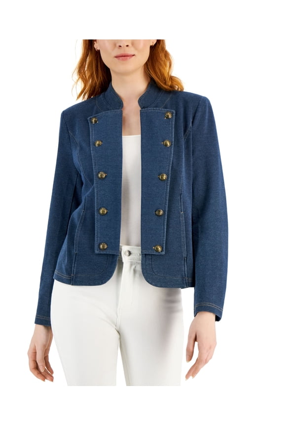 Women's Knit Denim Band Jacket Denim XS