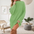 thumbnail image 1 of Women's Knit Dress, Long Sleeve Semi High Neck Casual Dress, Loose Fit Mid Length Sweater Dress for Women, 1 of 6