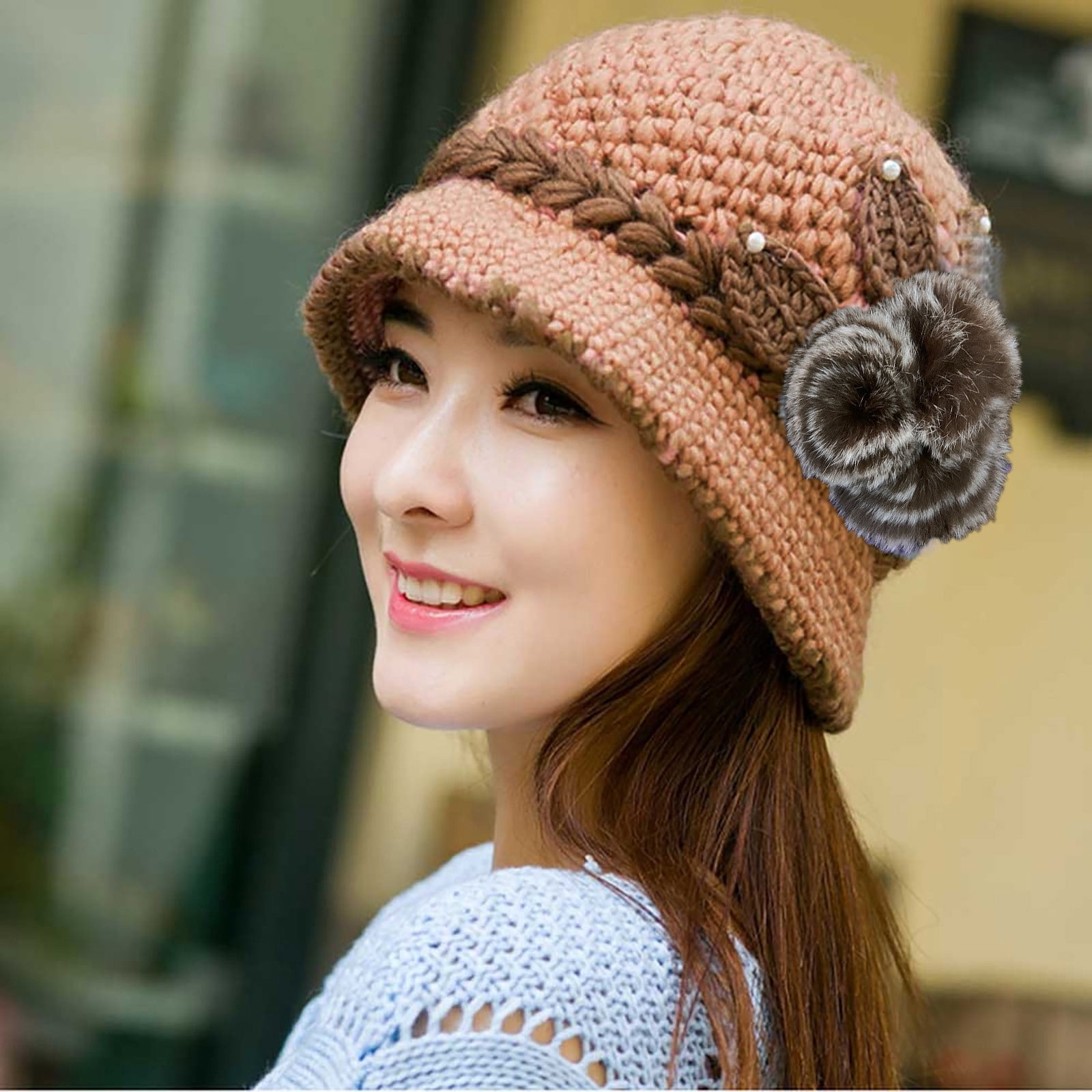 2 Pcs Women\'s Hats with Ear Flaps Winter Knit Earflap Beanie Hat S6d990067f5a144e889d448f87b3fb  main image 4