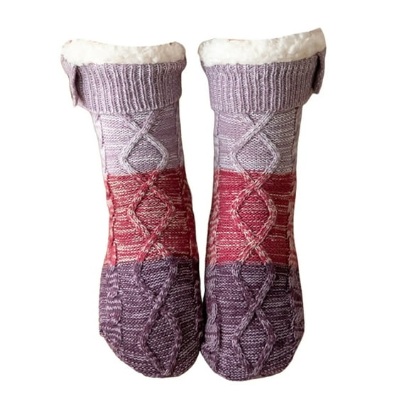 Women's Knit Fuzzy Socks, WinterWarm Cozy Sherpa Lined, Soft Fluffy Sleep Socks, Non Slip Super Soft Thick Floor Sock