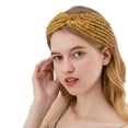 thumbnail image 1 of Women's Knit Headband, Cross Twist Wide Brim Hairband, Thick Acrylic Wool Winter Head Wrap for Warmth, Sports, and Casual Fashion-Yellow, 1 of 3