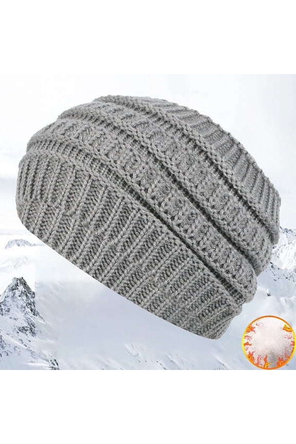 Women's Knit Headband, Empty Top Hair Band for Face Washing and Skincare, Winter Warm Ear Protection Headwrap, Stretchy Wide Band Hair Accessory for Women and Girls, Soft Wool Blend Headband Grey