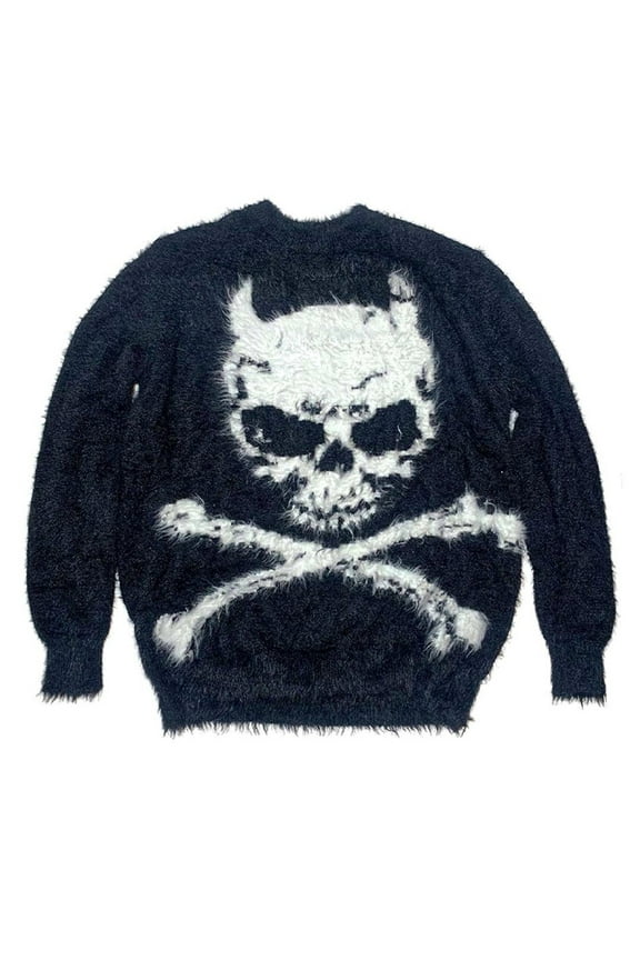 Women's Knit Jumper Tops Casual Crew Neck Sweater Lazy Style Skeleton Pattern Sweater Loose Soft Pullover Tops for Daily