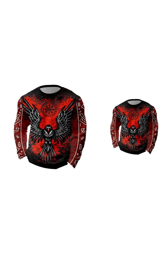 Women's Knit Long Sleeve T-Shirts, 1960s Mod Style Retro Bird and Heart Pattern Crewneck Casual Knitted Tops