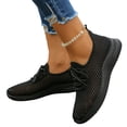thumbnail image 1 of Women's Knit Mesh Slip On Tennis Sneakers Lace Up Breathable Lightweight Non-Slip Soft Soled Chunky Casual Fashion Running Shoes Classic Tennis Trainers Loafers for Gym Sports Outdoor, 42, 1 of 7