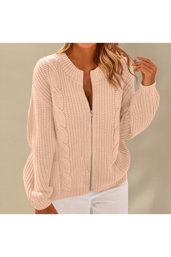 Women's Knit Open Front Sweater Long Sleeve Zipper Loose Short Cardigan Outerwear Coats Sweatshirt for Women Comfy Sweater Pullover Sweaters for Women Sweeter for Men 15 Items Semi Formal Mens Jacket