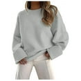 thumbnail image 1 of Women's Knit Pullover Sweater Winter Fashion Turtleneck Thick Warm Casual Comfortable Soft Cozy Stylish Long Sleeve Top, 1 of 6