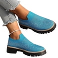 thumbnail image 1 of Women's Knit Rhinestone Platform Sneakers Breathable Mesh Round Toe Slip On Lug Sole Loafers Lightweight Walking Sport Casual Shoes, 1 of 6