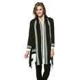 thumbnail image 1 of Women's Knit Striped Draped with Asymmetric Hem Cardigan Sweater, 1 of 3