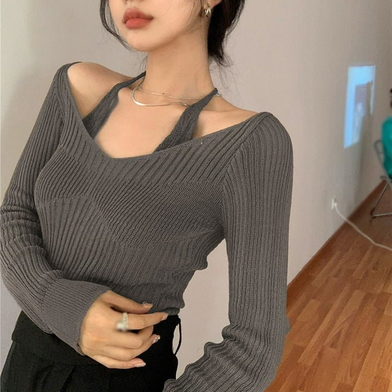 Sexy Off-Shoulder Bat Sleeve Knit Tie Sweater Sexy Off-Shoulder Bat Sleeve Knit Tie Sweater