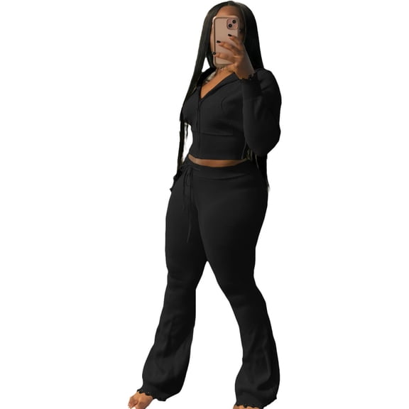 Women’s Knit Sweater Two-Piece Lounge Set, Cozy Soft Pullover Top and Matching Stretch Pants, Casual Fashion Lounge Outfit for Daily Wear, Comfy Warm Knit Tracksuit Suit