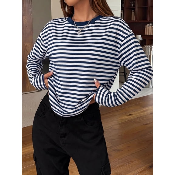Women's Knit Top Crew Neck Long Sleeve Fitted Slim Fit Stretchy Ribbed Cuffs Hem Pullover for Fall Winter Layering Office Commute Daily Outfits