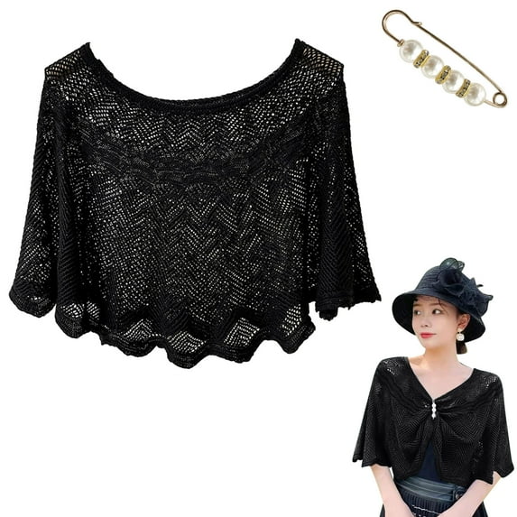 Women's Knit Top, Lace Summer Cover Up, Lightweight Hollow Out Shawl, Sun Proof Bolero for Women, Beach, Outdoor, Sun Protection & Style, Vacation Essentials Baberdicy, Ideal for Women