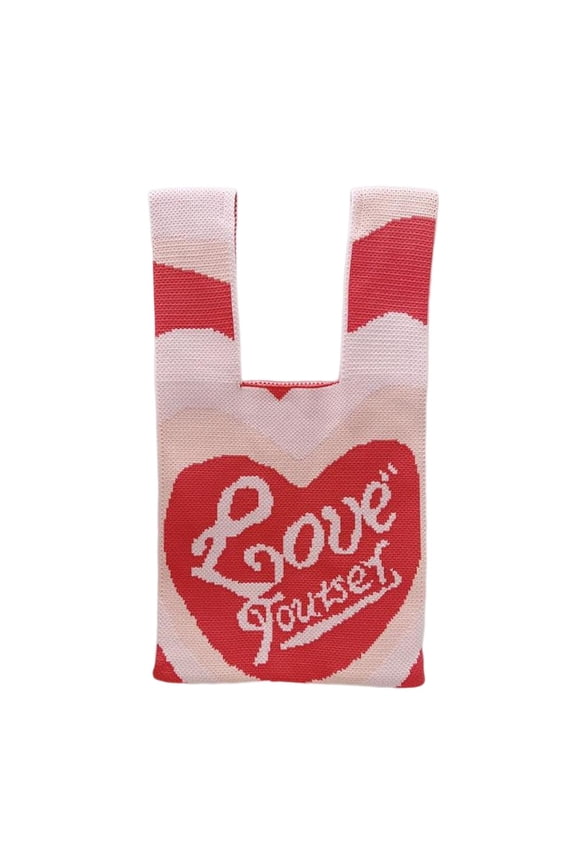 Women's Knit Tote Bag Lady Woven Bag Knitted Handbag for Spring Beach