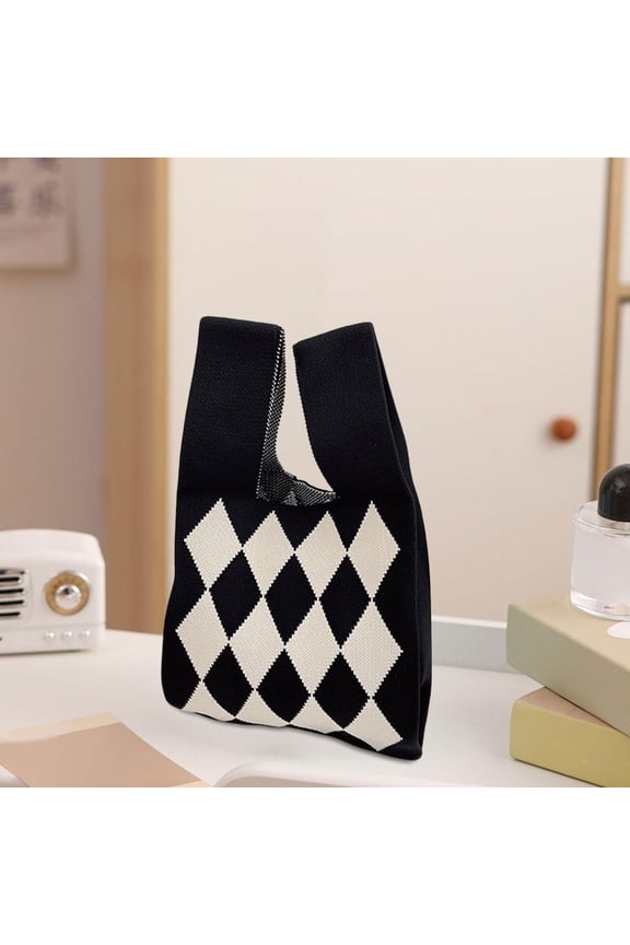 Women's Knit Tote Bag Shoulder Bag Large Capacity Aesthetic Casual Hobo Bag Purse Shopping Bags Handbags for Outdoor Vacation Girl