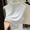 thumbnail image 1 of Women's Knit Versatile Neck Sleeveless Top Autumn Winter Casual Layering Tank Half Shirt Womens Half Shirt Colla Detachable Half Blouse Detachable Colla Shirts Women plus Size Turtleneck Shirt under, 1 of 3