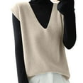 thumbnail image 1 of Women's Knit Vest Deep V Neck Loose Fitting Sleeveless Pullover Sweater Cardigan For Casual Wear, 1 of 1
