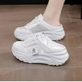 thumbnail image 1 of Women's Knitted Breathable Mesh Platform Thick Sole Mule Sneakers Classic Lace-Up Orthopedic Slip-On Slingback Loafers Slippers Summer Comfortable Casual Walking Shoes, 1 of 8