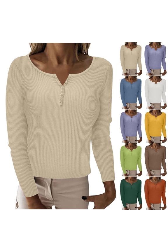 Women's Knitted Button Down Long Sleeve Sweater Shirt Blouse, Loose Fit Thermal Warm Pullover, Casual Office Work Tunic Top for Fall Winter | CSEONE,Green XL