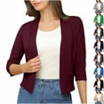 thumbnail image 1 of Women's Knitted Cardigan Jacket Sweater Coat Solid Color Versatile Short Loose Fit Casual Lightweight Layering Piece for Spring Summer | CSEONE,Dark Blue XL, 1 of 8