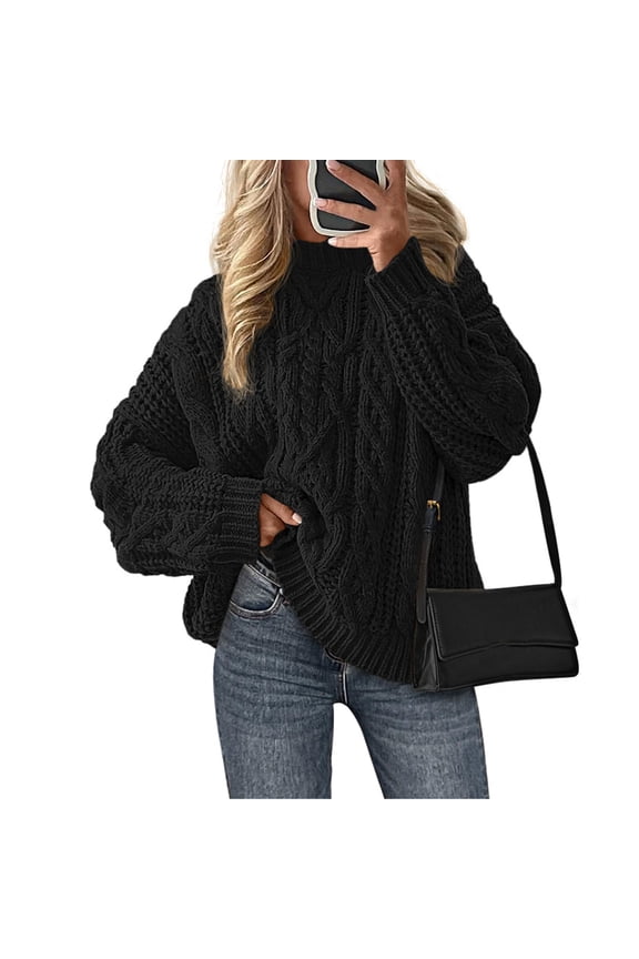 Women's Knitted Cardigan Short Knit Round Neck Open Front Sweater Button Down Elegant Casual Cardigan For Women, Cozy and Stylish Cardigan, Ideal for Casual Wear, Soft Knit Fabric,Black,M