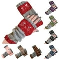 thumbnail image 1 of Women's Knitted Fingerless Gloves with Cute Cat Embroidery - Cat Embroidery Splicing Knitted Gloves, womens winter gloves warm,Thick Warm Winter Gloves,warm womens gloves (1Pcs丨Army Green), 1 of 4
