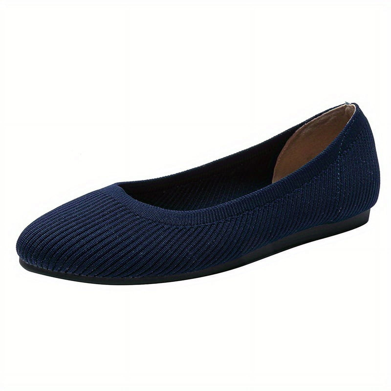 Women's Knitted Flat Shoes, Comfortable Soft Sole Slip On Shoes, Casual Non Slip Shoes