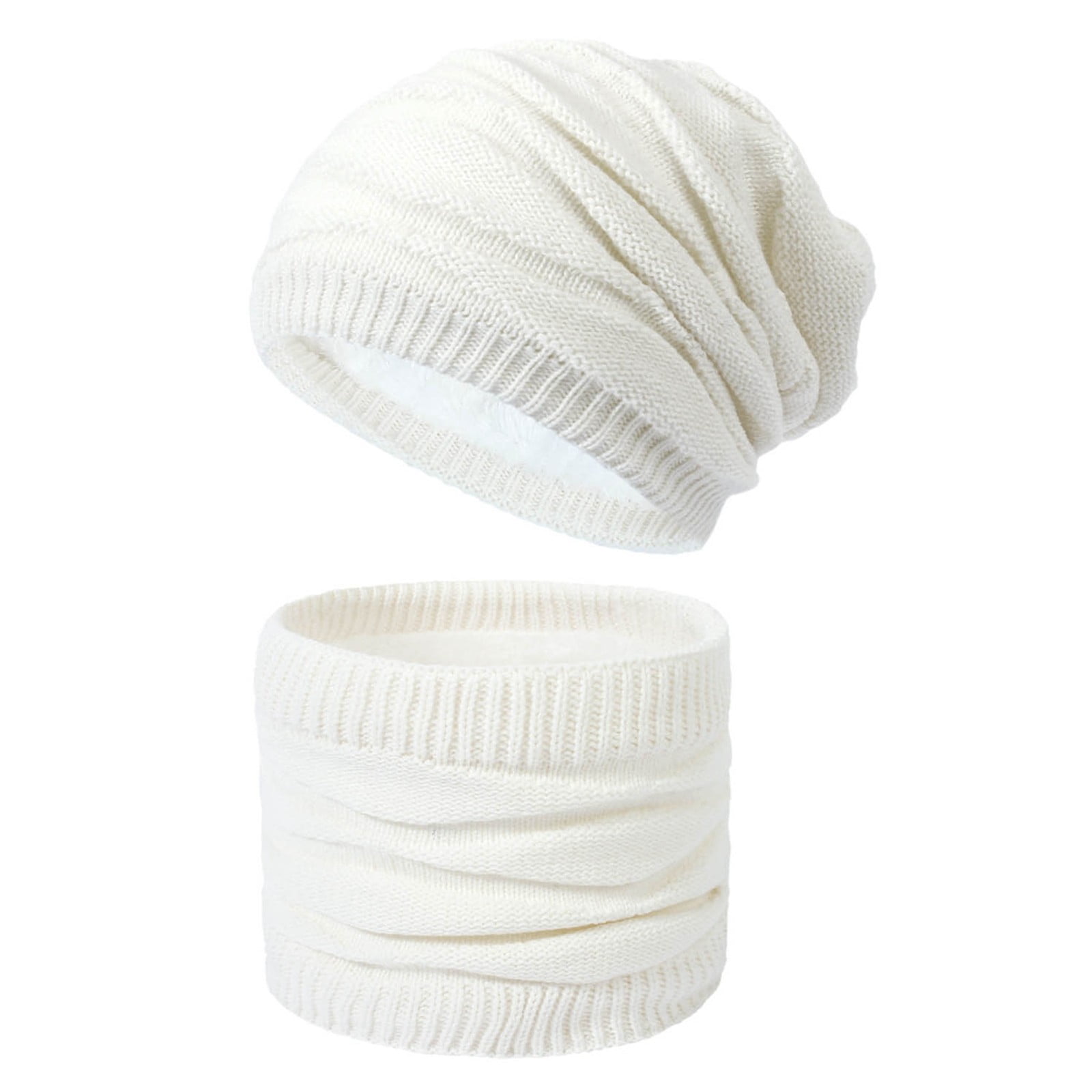 Women's Knitted Hat and Scarf Set Winter Warmth in A Stylish Diamond