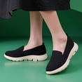 thumbnail image 1 of Women's Knitted Mesh Lightweight Walking Sneakers Casual Lightweight Arch Support Slip On Orthotic Soft Sole Shoes Breathable Non Slip Work Shoes, 1 of 8