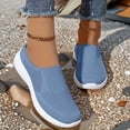 thumbnail image 1 of Women's Knitted Mesh Walking Flats Summer 2026 Trendy Backless Breathable Lightweight Slip On Sneakers Soft Sole Non-Slip Casual Versatile Loafers Shoes Light Blue 5.5, 1 of 6
